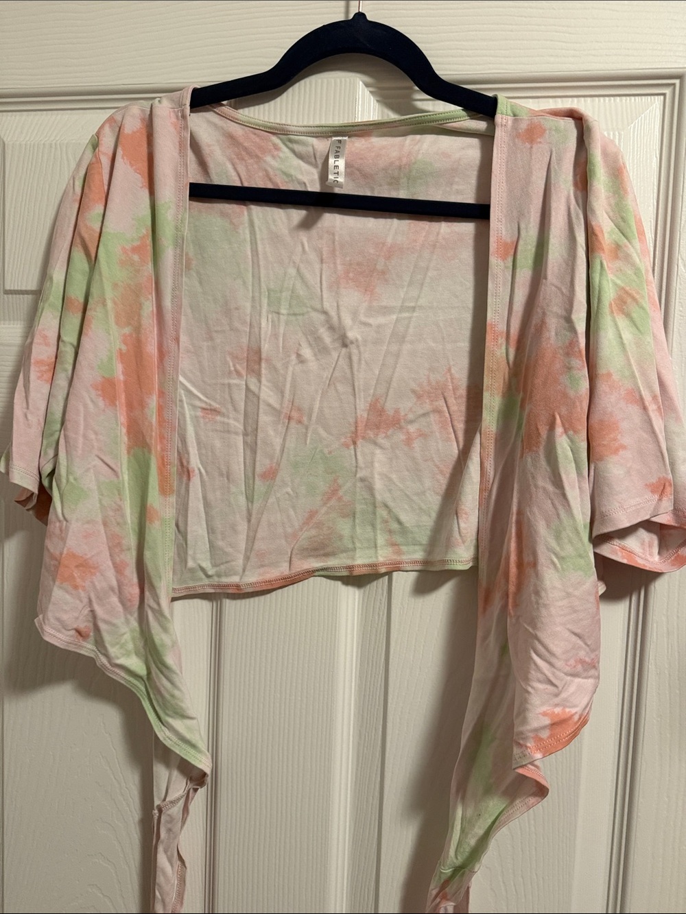 Fabletics Pastel Tie-Dye Cropped Shrug - Pink & Mint